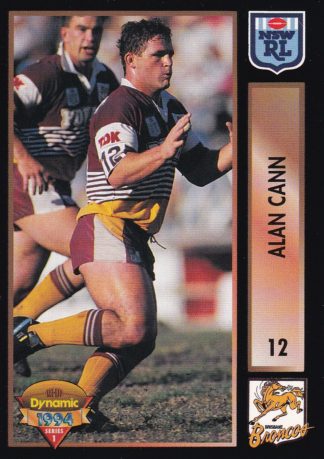 1994 Dynamic Series 1 Common Card - Base 012 Alan Cann Brisbane Broncos