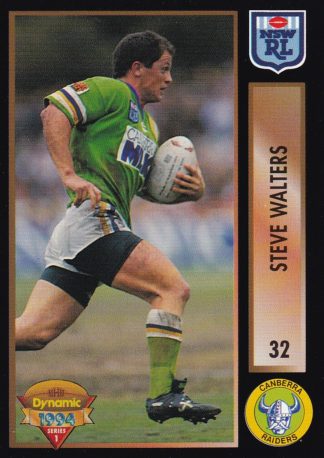 1994 Dynamic Series 1 Common Card - Base 032 Steve Walters Canberra Raiders