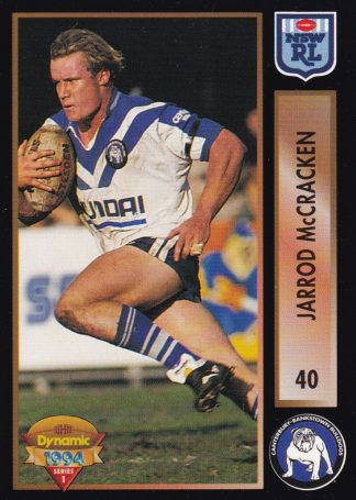 1994 Dynamic Series 1 Common Card - Base 040 Jarrod McCracken Canterbury Bulldogs