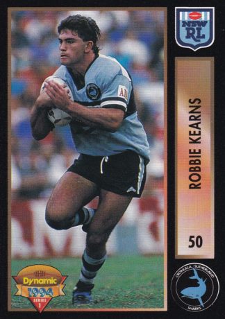 1994 Dynamic Series 1 Common Card - Base 050 Robbie Kearns Cronulla Sharks