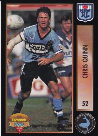 1994 Dynamic Series 1 Common Card - Base 052 Chris Quinn Cronulla Sharks