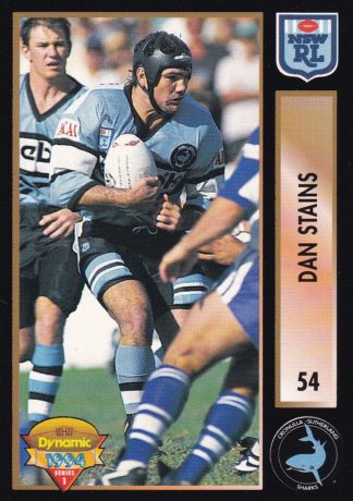 1994 Dynamic Series 1 Common Card - Base 054 Dan Stains Cronulla Sharks