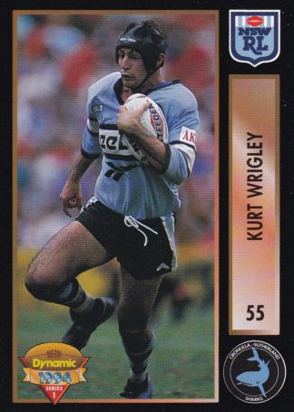 1994 Dynamic Series 1 Common Card - Base 055 Kurt Wrigley Cronulla Sharks