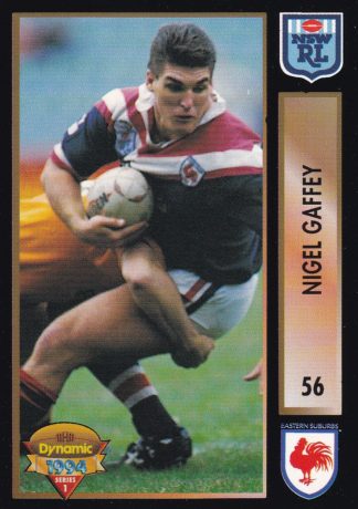 1994 Dynamic Series 1 Common Card - Base 056 Nigel Gaffey Eastern Suburbs