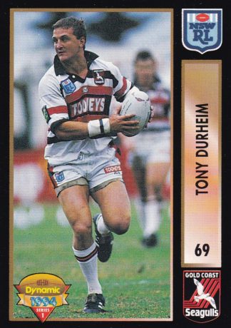 1994 Dynamic Series 1 Common Card - Base 069 Tony Durheim Gold Coast Seagulls