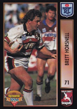 1994 Dynamic Series 1 Common Card - Base 071 Brett Horsnell Gold Coast Seagulls