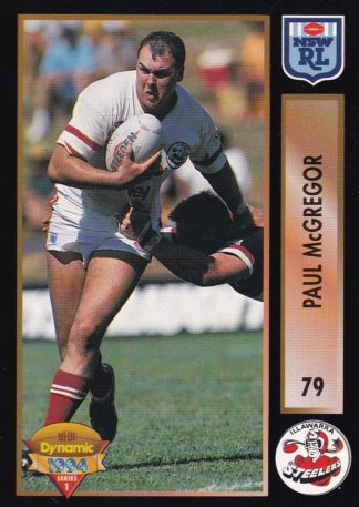 1994 Dynamic Series 1 Common Card - Base 079 Paul McGregor Illawarra Steelers