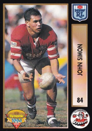 1994 Dynamic Series 1 Common Card - Base 084 John Simon Illawarra Steelers