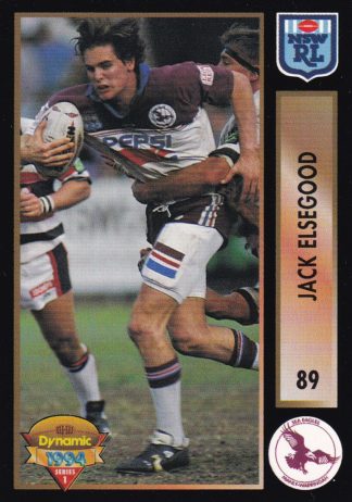 1994 Dynamic Series 1 Common Card - Base 089 Jack Elsegood Manly Sea Eagles