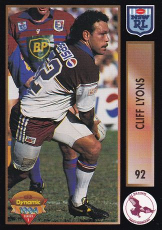 1994 Dynamic Series 1 Common Card - Base 092 Cliff Lyons Manly Sea Eagles