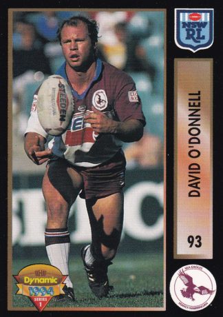 1994 Dynamic Series 1 Common Card - Base 093 David O'Donnell Manly Sea Eagles