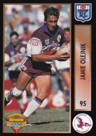 1994 Dynamic Series 1 Common Card - Base 095 Jamie Olejnik Manly Sea Eagles