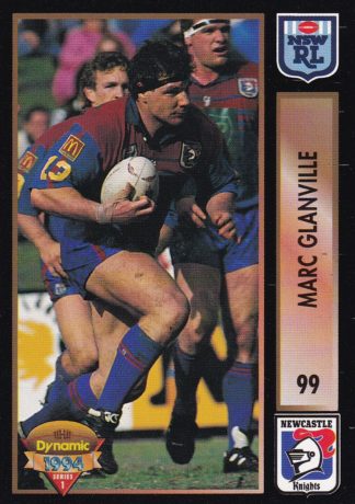 1994 Dynamic Series 1 Common Card - Base 099 Marc Glanville Newcastle Knights