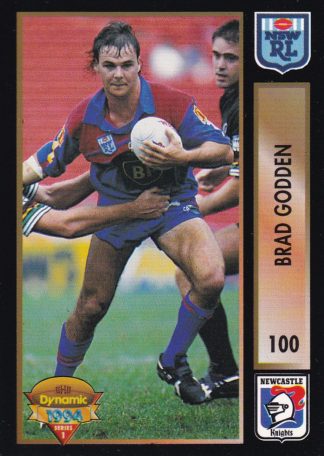 1994 Dynamic Series 1 Common Card - Base 100 Brad Godden Newcastle Knights