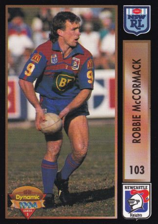 1994 Dynamic Series 1 Common Card - Base 103 Robbie McCormack Newcastle Knights