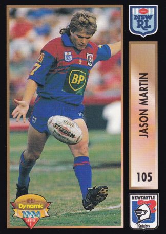 1994 Dynamic Series 1 Common Card - Base 105 Jason Martin Newcastle Knights