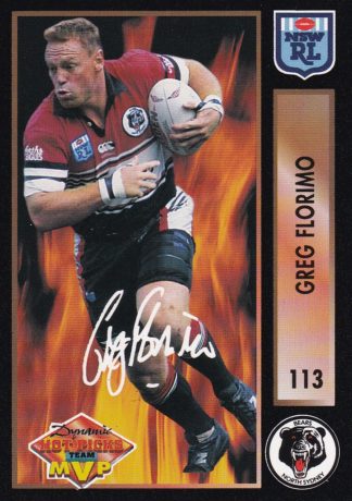 1994 Dynamic Series 1 Common Card - Base 113 Greg Florimo North Sydney Bears