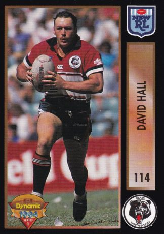 1994 Dynamic Series 1 Common Card - Base 114 David Hall North Sydney Bears