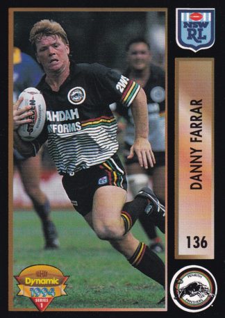 1994 Dynamic Series 1 Common Card - Base 136 Danny Farrar Penrith Panthers