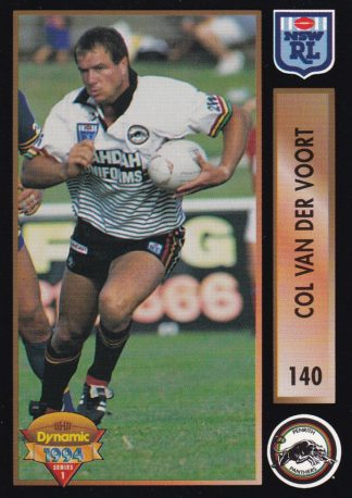 1994 Dynamic Series 1 Common Card - Base 140 Col Van Der Voort Penrith Panthers