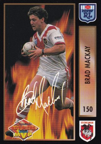 1994 Dynamic Series 1 Common Card - Base 150 Brad Mackay St George Dragons