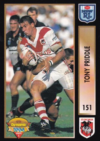 1994 Dynamic Series 1 Common Card - Base 151 Tony Priddle St George Dragons