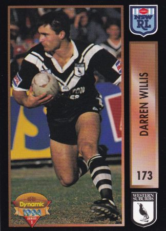 1994 Dynamic Series 1 Common Card - Base 173 Darren Willis Western Suburbs