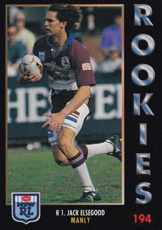 1994 Dynamic Series 1 Common Card - Base 194 Jack Elsegood Manly Sea Eagles