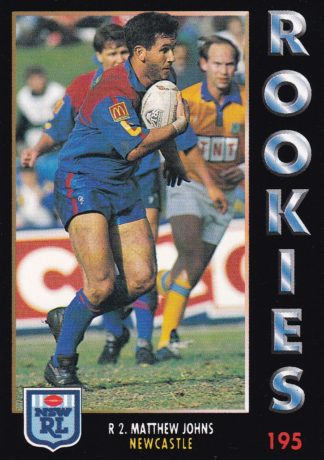 1994 Dynamic Series 1 Common Card - Base 195 Matthew Johns Newcastle Knights