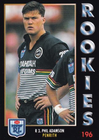 1994 Dynamic Series 1 Common Card - Base 196 Phil Adamson Penrith Panthers