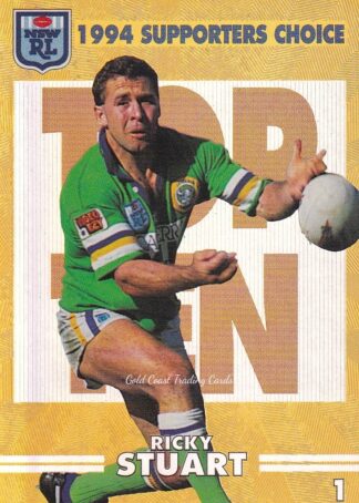 1994 Dynamic Series 2 Supporters Choice Top Ten - SC01 Ricky Stuart Canberra Raiders