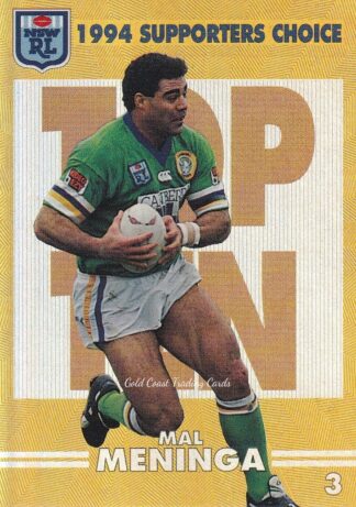 1994 Dynamic Series 2 Supporters Choice Top Ten - SC03 Mal Meninga Canberra Raiders