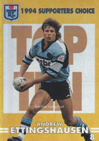 1994 Dynamic Series 2 Supporters Choice Top Ten - SC08 Andrew Ettingshausen Cronulla Sharks