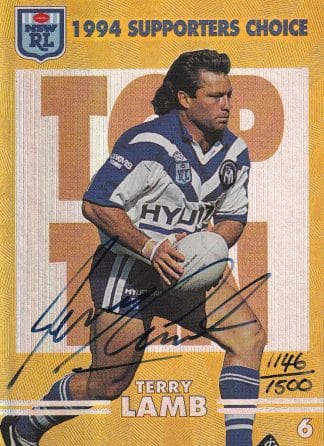 1994 Dynamic Series 2 Signature Supporters Choice - Terry Lamb Canterbury Bulldogs