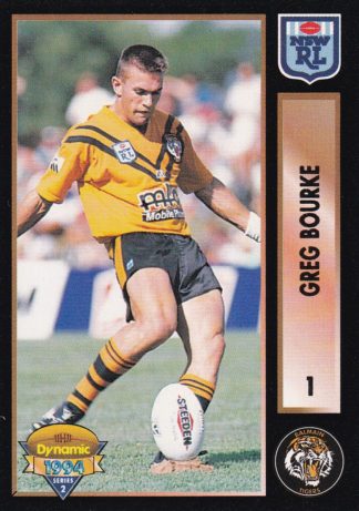 1994 Dynamic Series 2 Common Card - Base 001 Greg Bourke Balmain Tigers
