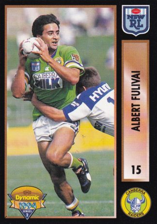 1994 Dynamic Series 2 Common Card - Base 015 Albert Fulivai Canberra Raiders