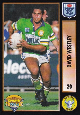1994 Dynamic Series 2 Common Card - Base 020 David Westley Canberra Raiders