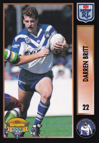 1994 Dynamic Series 2 Common Card - Base 022 Darren Britt Canterbury Bulldogs