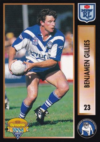1994 Dynamic Series 2 Common Card - Base 023 Benjamen Gillies Canterbury Bulldogs