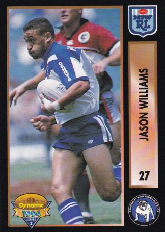 1994 Dynamic Series 2 Common Card - Base 027 Jason Williams Canterbury Bulldogs