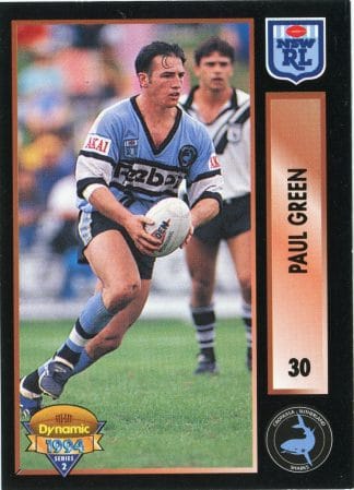 1994 Dynamic Series 2 Common Card - Base 030 Error Card Paul Green Cronulla Sharks