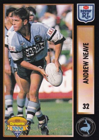 1994 Dynamic Series 2 Common Card - Base 032 Andrew Neave Cronulla Sharks