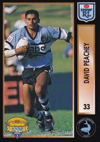 1994 Dynamic Series 2 Common Card - Base 033 David Peachey Cronulla Sharks