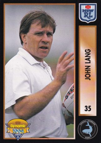 1994 Dynamic Series 2 Common Card - Base 035 John Lang Cronulla Sharks