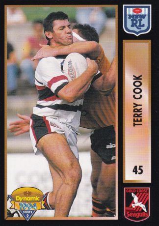 1994 Dynamic Series 2 Common Card - Base 045 Terry Cook Gold Coast Seagulls