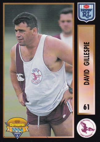 1994 Dynamic Series 2 Common Card - Base 061 David Gillespie Manly Sea Eagles