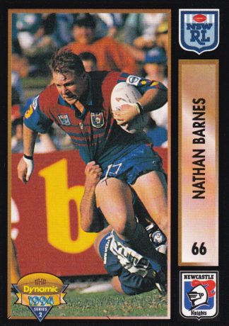 1994 Dynamic Series 2 Common Card - Base 066 Nathan Barnes Newcastle Knights