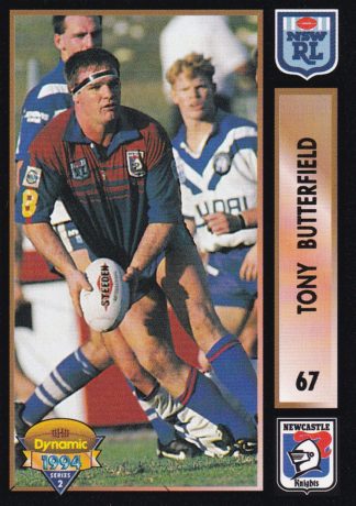 1994 Dynamic Series 2 Common Card - Base 067 Tony Butterfield Newcastle Knights