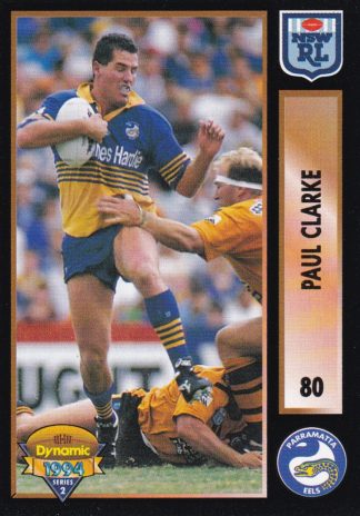 1994 Dynamic Series 2 Common Card - Base 080 Paul Clarke Parramatta Eels