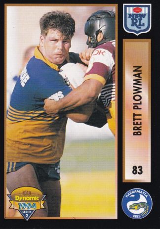 1994 Dynamic Series 2 Common Card - Base 083 Brett Plowman Parramatta Eels